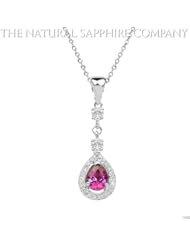 0.54ct. Natural Pink Sapphire Pendent with Pave Diamonds 0.23ct. Total.