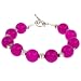 EXP Handmade Pink Ruby Quartz Bracelet With Silver Flower Beads