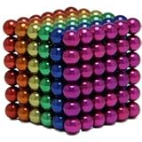 Magnicube Magnet Balls Rainbow Edition {Red, Orange, Yellow, Green, Blue, Purple} 216 Piece Magnetic Puzzle (Tin Gift Set)
