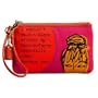 Coach Bonnie Canvas Retro Graphic Wristlet Wallet Case Bag Large 42572 Orange Fuchsia