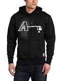MLB Men's Arizona Diamondbacks Authentic Collection Change Up Long Sleeve Hooded Fleece Pullover (Pro Black, Large)