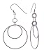 Sterling Silver Diamond Cut Double Circle Earrings