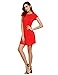 Romwe Women's Short Sleeve Shirt Casual Swing Dress Light Red S