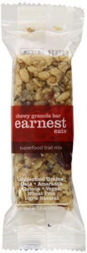 Earnest Eats 100% All-Natural Vegan Chewy Granola Bars with Superfood Grains Quinoa, Oats and Amaranth - Superfood Trail Mix - 5-1.2oz bars by Annona Company