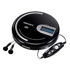 Scott MPR 30 Tragbarer CD Player (PLL Radio Tuner, System mit aufladbarer Batterie, Netzadapter) schwarz