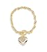 Gold Tone White CZ Stone Heart Charm Fashion