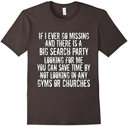 Men's Funny Missing Person Shirt Gym Church Distressed Vintage 3XL Asphalt
