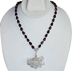 Y Necklace Silver Black Onyx Gemstone Jewelry 16.5 inches