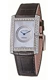 Concord Delirium Ladies' 18K White Gold White Mother-of-Pearl and Diamond Dial Diamond Bezel on Black Leather Strap Watch 0311770