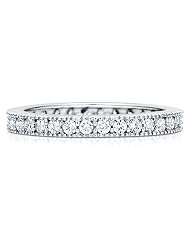 Sterling Silver 925 Pave Set Cubic Zirconia Stackable Eternity Ring - Nickel... by 