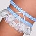 Beaded Lace Wedding Garter in Blue