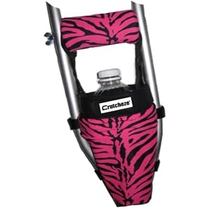 Crutcheze Pink Zebra Crutch Bag, Pouch, Pocket, Tote