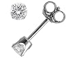 1/4 Carat (ctw) Solitaire Stud Diamond Earrings in 14K White Gold