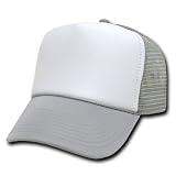 DECKY ADJUSTABLE TWO TONE MESH SNAPBACK TRUCKER BASEBALL CAP, GREY, WHITE