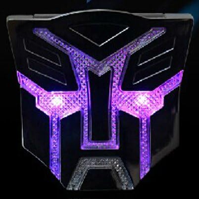 Car Motorcycle LED Solar RGB Flash Strobe Light LED Flashing Lights Sticker Warning Light Decorative Autobot Logo (Autobots)