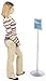 Pedestal Sign Stand with Telescoping Height-Adjustable Design, Double-Sided Frame with Top-Loading Setup for 11x8.5 Prints - Silver, Aluminum