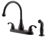 Price Pfister 036-4DYY Treviso Double Handle Kitchen Faucet with Side Spray, Tuscan Bronze