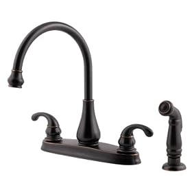 Price Pfister Treviso Double Handle Kitchen Faucet with Side Spray, Tuscan Bronze #0364DYY $99.99