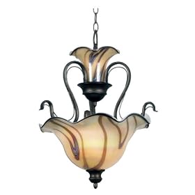 Kenroy Home 90897TS Inverness Two-Light Pendant Fixture, Tuscan Silver with Chrome Swirl... by Kenroy Home