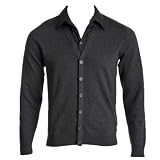 Crafted Cardigan Shirt Knit - Dark grey - Mens