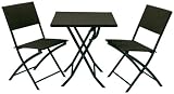 Profiline Balkonset Mallorca, Stahlrohr, hochwertiges Kunststoffgeflecht, three - teilig, mocca 2-farbig