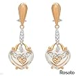 Rosato! Made in Italy Elegant Earrings With 22.50ctw Super Clean GH/VS Diamonds and Quartz Made of 18K Gold