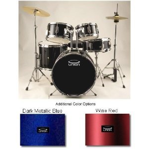 Union Extra Height 5 pc. Junior Children's/Kids Drum Set - BLACK - For 3 to 11 yrs On Sale