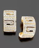 18k Gold Over Sterling Silver Diamond Accent Greek Key Earrings