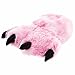 Pink Fuzzy Tiger Paw Animal Slippers for Women and Men