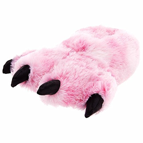 Pink Fuzzy Tiger Paw Animal Slippers for Women and Men