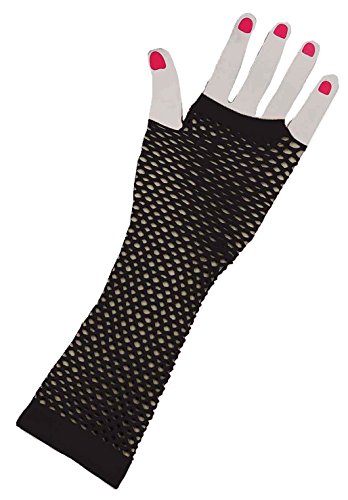 Black Funky Fishnet Fingerless Long Gloves