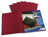 Oxford 29900585BGD Oxford Certificate Holder, Linen Stock, Burgundy, 5 per Pack, Carton of 75 packs