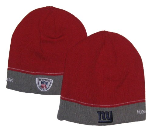 New York Giants NFL Reebok Team Apparel Red Two Tone Knit Beanie Hat