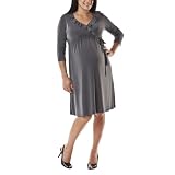 Merona® Maternity 3/4-Sleeve Faux Wrap Dress - Flat Gray XL