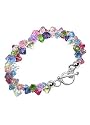 Made with Swarovski Elements® Multicolor Crystal .925 Sterling Silver 7.5" Bracelet With Toggle Clasp