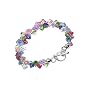 CRYSTAL BRACELET - Multi Color Swarovski Crystal Sterling Silver 7.5" Bracelet With Toggle Clasp