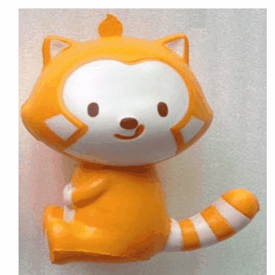 Rascal Little Trip Racoon Squishy Mascot with Ballchain. (Sitting)