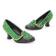 2.5 Inch High Heel Costume Shoes Green Sequins Leprechaun Heel Shoes