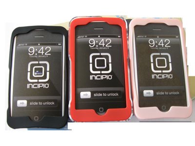INCIPIO SILICRYLIC (silicone gel) FOR IPHONE 3G CASE 3 PACK -RED BLACK PINK (8GB - 16GB)