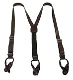 Smooth Leather Button-End Suspenders