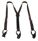 Smooth Leather Button-End Suspenders