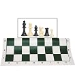 Best Value Tournament Chess Set - Filled Chess Pieces and Green Roll-Up Vinyl Chess Board