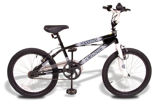 Boys 20 Inch Freestyle BMX with 360 Gyro for Kids Aged 8 Upwards in Black.