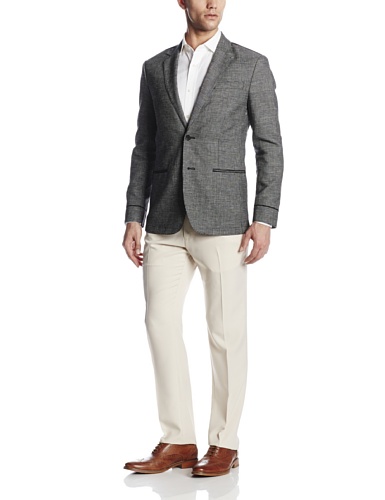 John Varvatos Men's 2B Notch Lapel with Piping Detail Jacket