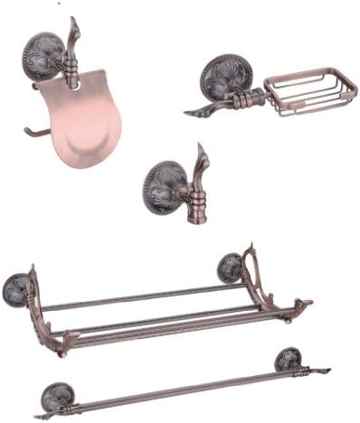 Bafa Newest Brass Outlets 25-inch Towel Bar Shower Towel Shelf Robe Hook Holder Toilet Paper Roller Holder Soap Basket Holder Bathroom Accessory Set