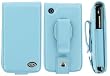 Apple iPhone 3G Premium Flip Blue Leather Case with Rotating Belt Clip - Bundle with Screen Protector Shield (Not Compatible with 1st Generation iPhone)