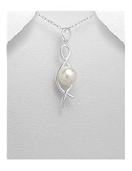 Fresh Water Pearls Pendant Necklace In 92.5 Sterling Silver