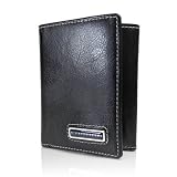 Chevrolet 2010 up Camaro Black Leather Trifold Wallet by Chevrolet