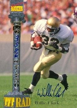 Willie Clark Autographed/Hand Signed Football Card (Notre Dame) 1994 Signature Rookies