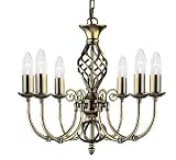 Zanzibar Antique Brass 6 Light Pendant 6X60 Watt Bc Lamps